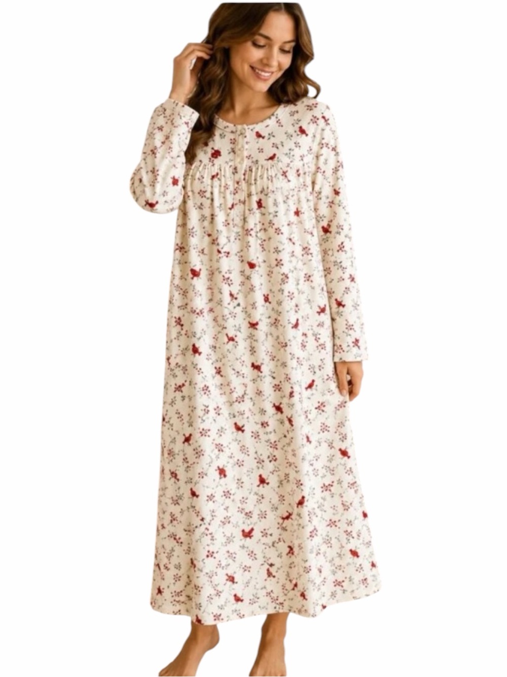 Aria Collection Cardinal Plush Nightgown Size Small NWOT